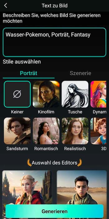 PhotoDirector App - Pokémon erstellen